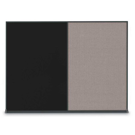 United Visual Products Double Door Radius Plus Corkboard, 48"X UV8003PLUS-BRONZE-KEYLIME